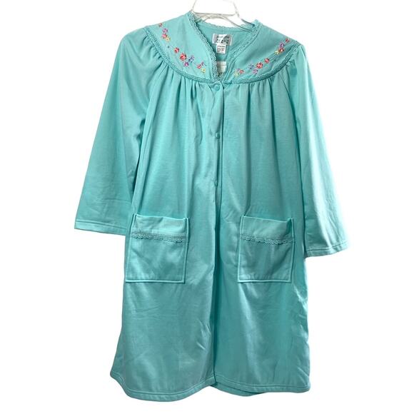 Jenna Lynn Rope Womens Large Duster Sleepwear Long Sleeve Embroidered NWT - Picture 1 of 6